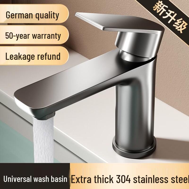 Gunmetal Grey Single Cold Basin Faucet
