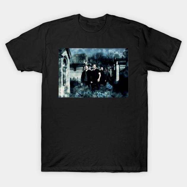 

Men Black Print T-shirt Supernatural No-Cut Transfer Paper Print Cotton Tshirt S