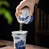 Retro Blue & White Porcelain Kung Fu Tea Set