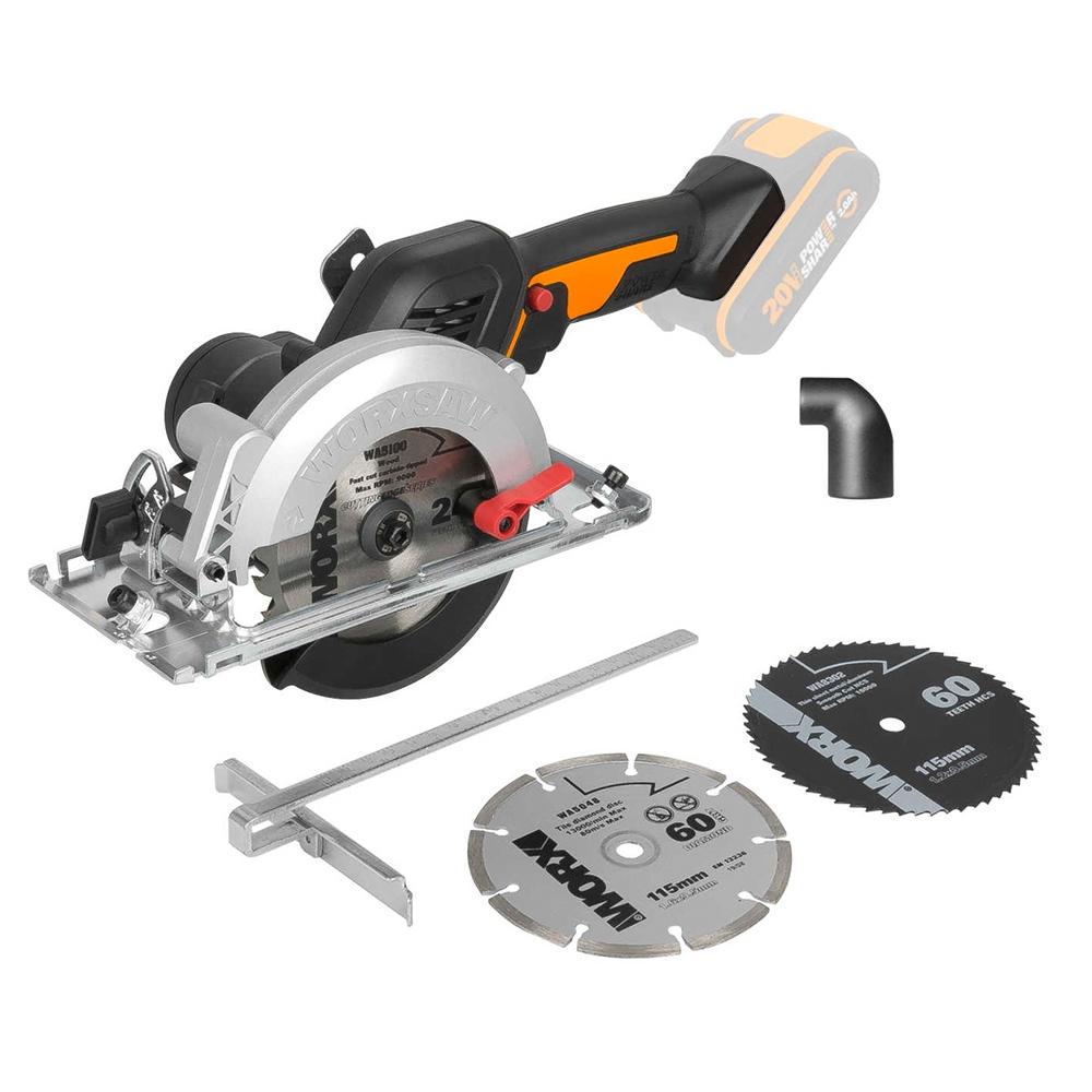 Works Rechargeable Mini Circular Saw 20V BL 4.5 Inch Bear Tool WX531.9