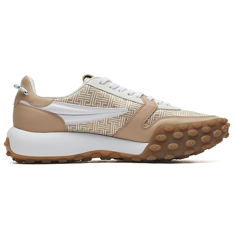 Fila Gara Fabric Top Layer Cowhide Pigskin Comfortable Sports Fashion Low-Top Casual Shoes Women Sneaker White F12W144141FNW