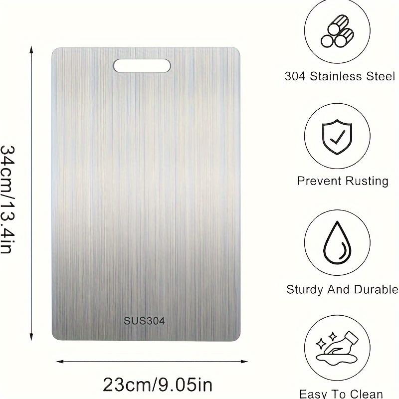 

1-5pcs Stainless Steel Cutting Board Set for Vegetable, Meat & Bread Slicing with Food Contact Safe Cutting Board for Easy Clean 1pc