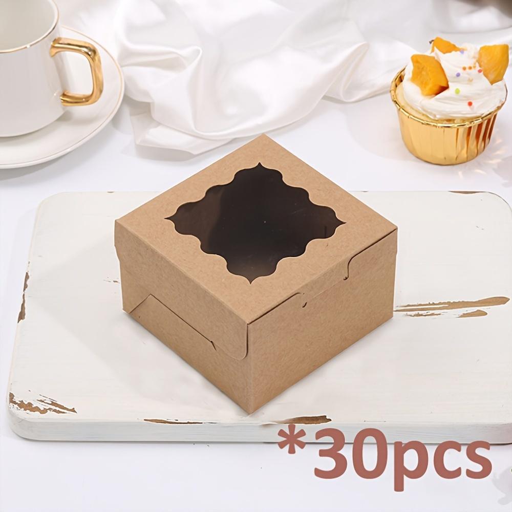 

30 шт. Белые коробки для выпечки, мини-коробки для тортов, коробки для печенья с окном, маленькие коробки для угощений, печенья, пирожных, пончиков в комплекте 30pcs10.2*10.2*6.7cm хаки