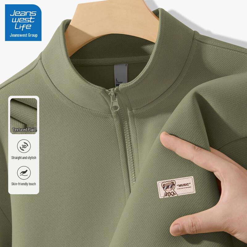 Jeanswest Life Herren Pullover mit halbem Reißverschluss und Grafikdruck