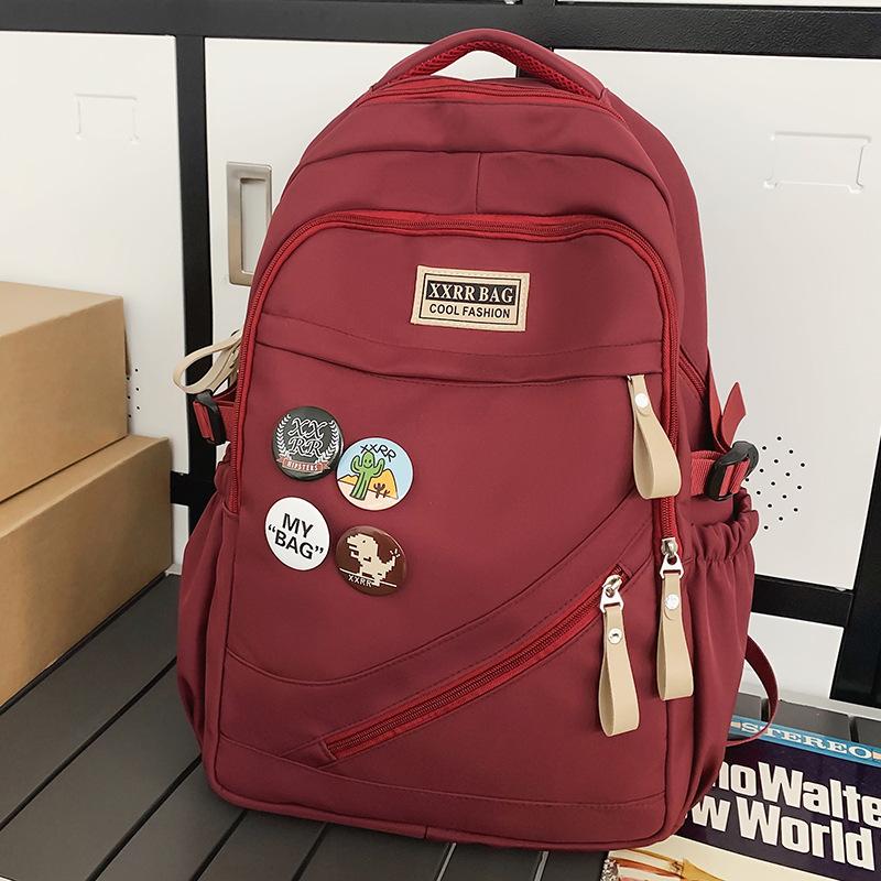 School bag Elementary school girl Junior high school student High school student College boy Burgundy backpack Backpack