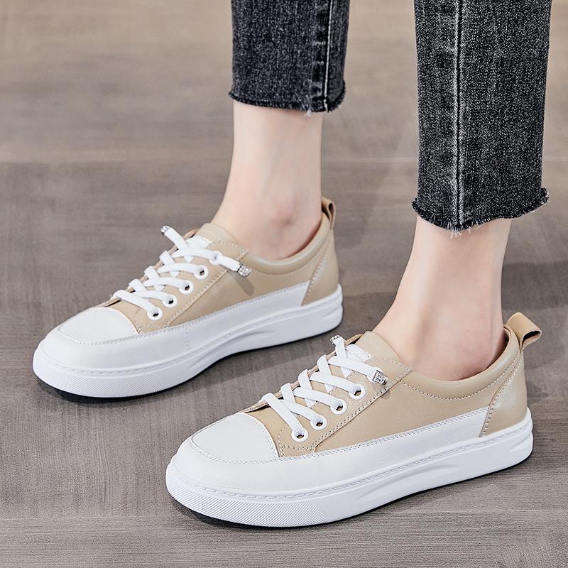 

Женские повседневные кроссовки на плоской подошве из натуральной коровьей кожи белого цвета, весна/лето 2025 г. 39 абрикосовый