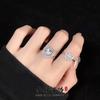 Caibao Light Luxury Main Stone Zircon High-End Sense Of Love Full Of Diamonds Simple Opening Ring Cold Wind