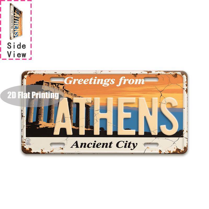 Vintage City Kitchen Garden Workshop Year Text Metal License Plate Sign Retro 2D Flat Printed Tin Plaque Wall Decor for Home B