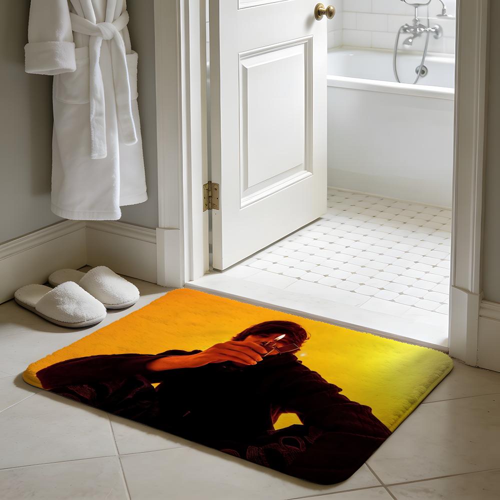 OOg Buda Russia Rapper Floor Mat Soft Flannel Absorbent Mat Non-Slip Rug Home Bedroom Bathroom