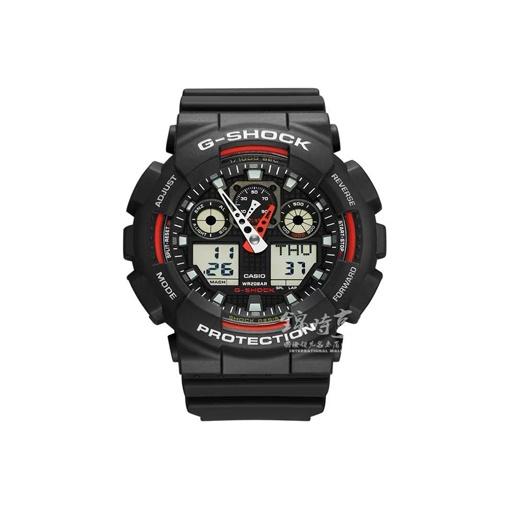 CASIO Men Black Watch GA-100-1A4 GA-100-1A4 Black and Red Dial