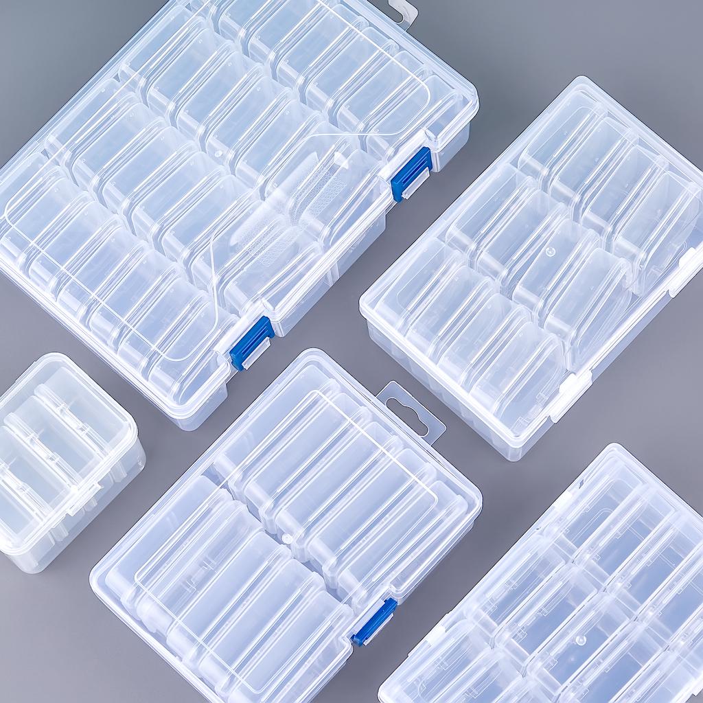 Bead Organizer Box 4/10/12/15/28Pcs Small Clear Plastic Bead Storage Containers With Hinged Lid For Storage Items Crafts Jewelry