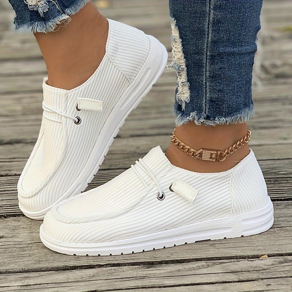 Fashionable Striped Plain Color Skateboarding Shoes Wear Resistant Non-slip Canvas Sneakers Casual Universal Lace-up Loafers Low Neckline