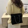 Brown Vintage PU Crossbody Bag Large Capacity Female Tote Bag Suede Velvet Shoulder Bag  Students