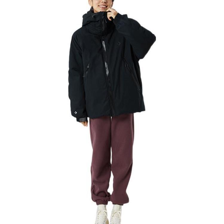 Converse Counter Climate Down Jackets Unisex Black Hooded Moderate Other 10023776-A01