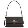 Brynn 23 Classic Logo Canvas Leather Mahjong Bag Crossbody Shoulder Bag Medium Women Bags Dark-Brown CX798-IMXAQ