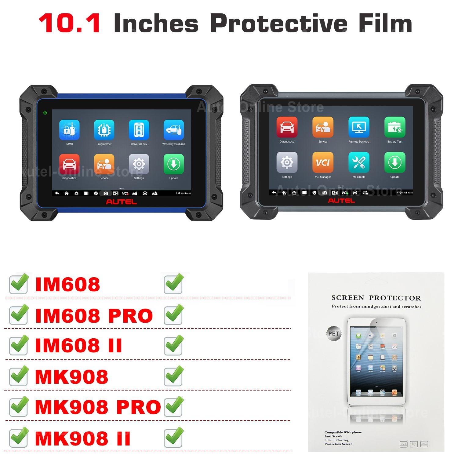 

Autel Scanner Protect Film 5.5/ 8/ 9.7/ 10.1inches Screen Protector Compatible with KM100/ MK808BT/ MP808BT/ DS808/ IM508/ IM608 10.1 inches