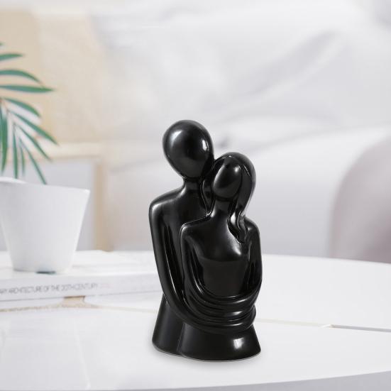 Abstract Hugging Couple Statue Modern Nordic Couple Figurine Sculpture Living Room Bedroom Office Decoration Ornament Anniversary Valentine’s Day Gift
