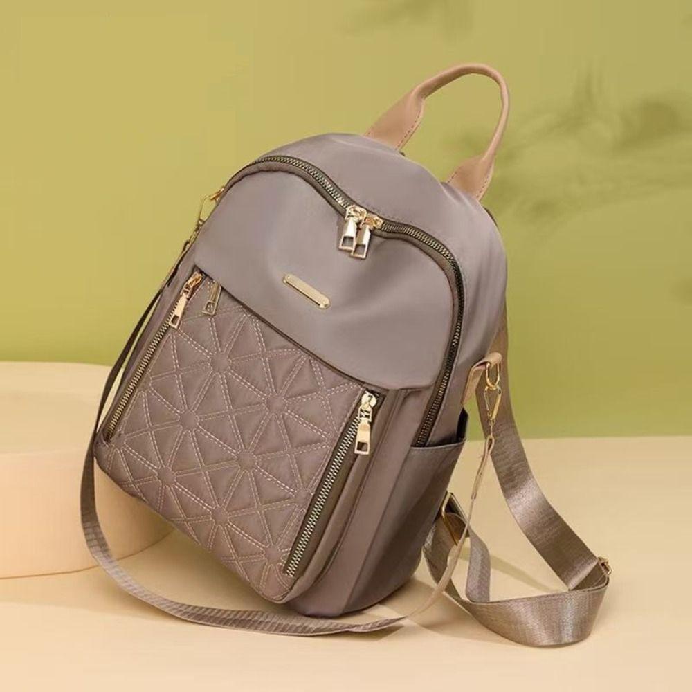 Multi-functional Solid Color Shoulder Bag Oxford Cloth Retro Backpack Simple Luxury Backpack  Lady