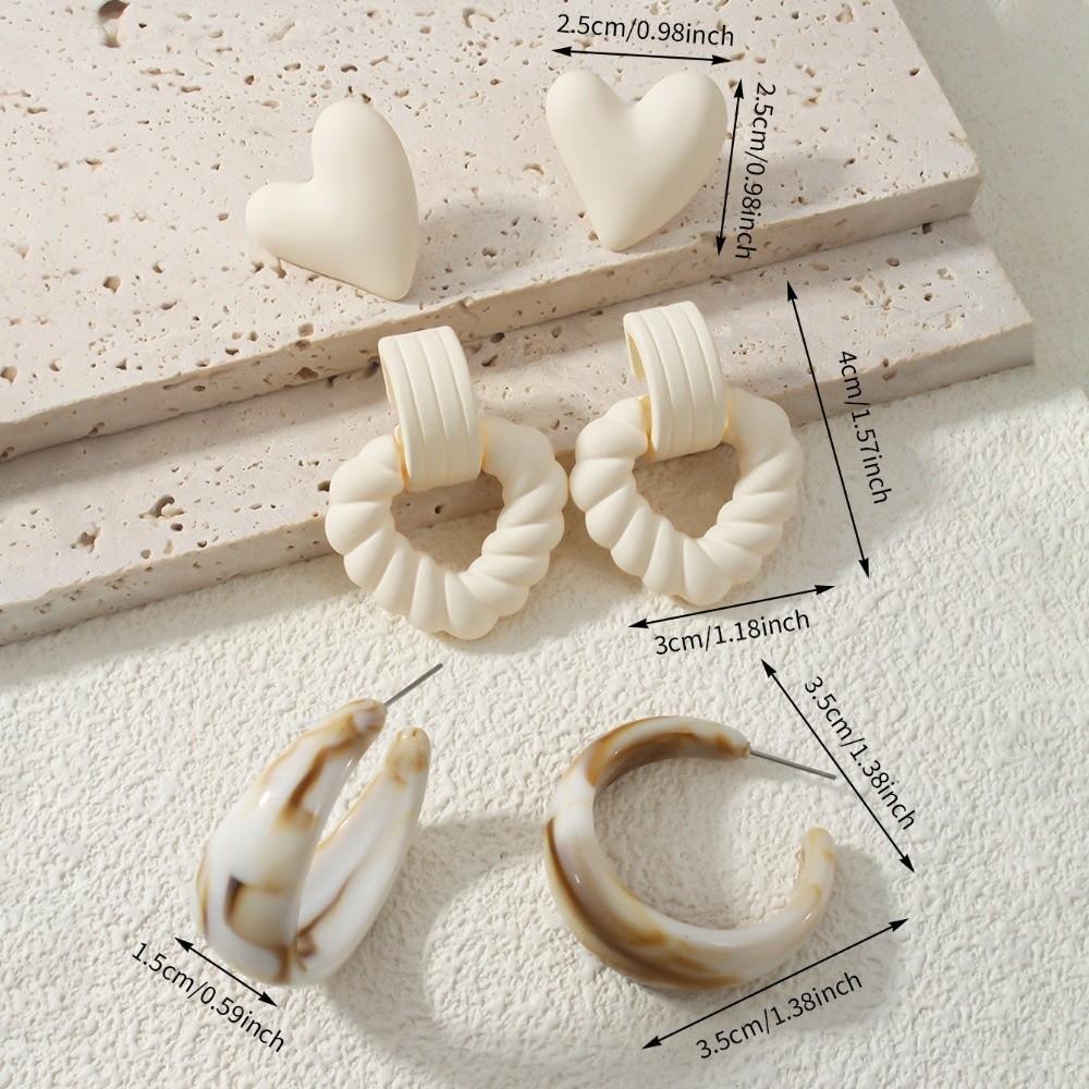 3 pary kolczyków damskich w cukierkowych kolorach, słodka biżuteria, akcesoria, prezent, do codziennego ubioru i na imprezę