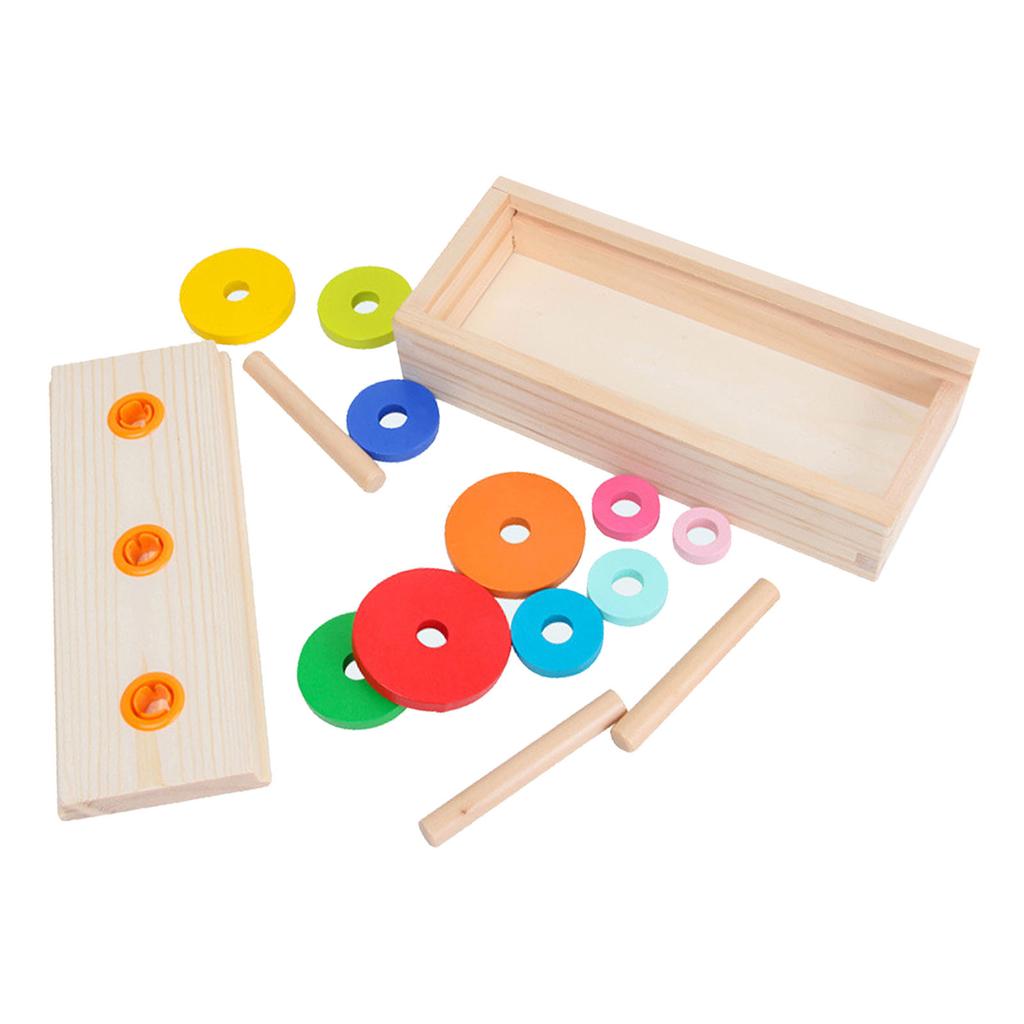 10 Rings Puzzle Game Wooden Tower rly Educational Logic Thinking Block Game Toy for Kids