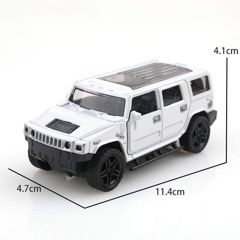 (Bagged) 1:38 Hummer Die-cast Model Car, Off-road Vehicle, Boy's Toy Model, Car Ornament, Children's Toy.
