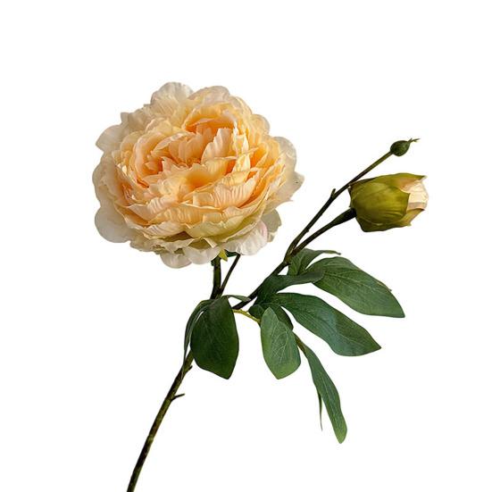 Artificial Peony Flower Faux Silk Peony Bouquet with 1 Bud Fake Floral Arrangement for Farmhouse Home Wedding Table Centerpiece