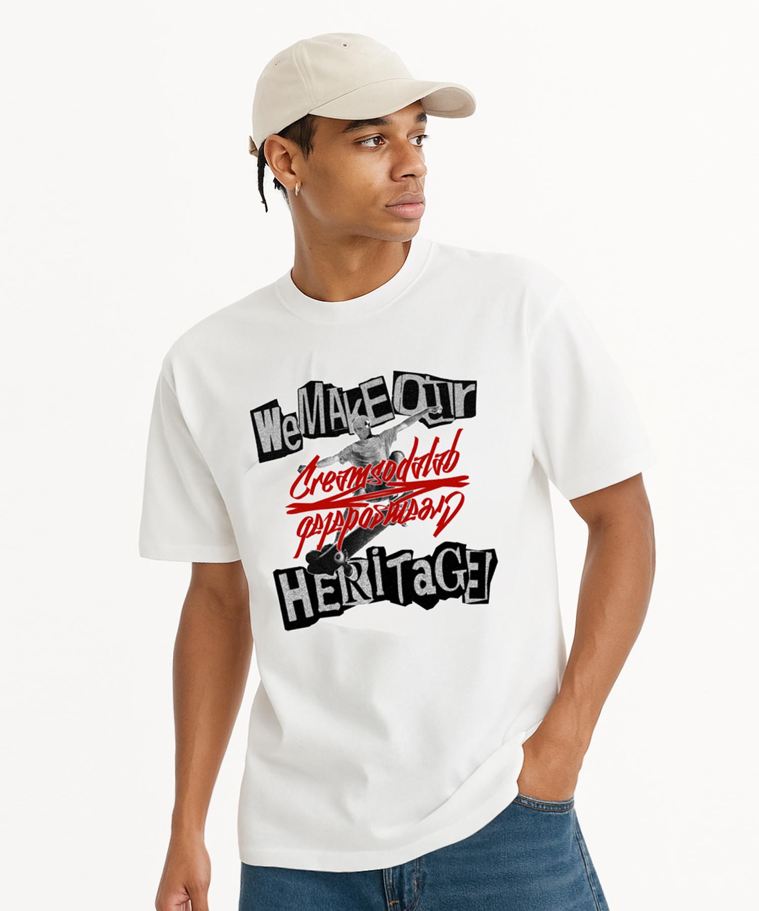 Cream Soda Lab Crsdel Skater Heritage Short Sleeve T-Shirt (Type A) Gray/M(1)