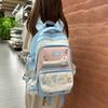 Wenyi Fan Contrasting Colors College Wind Large Capacity Backpack 25 New Cute Junior High School Student School Bag