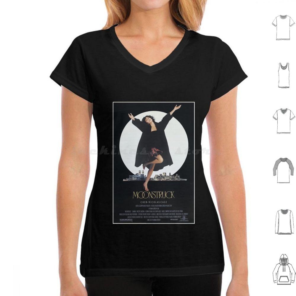 Moonstruck Poster T Shirt 6xl Cotton Cool Tee Cinema Movie Film Hottime Family Happy Love Funny