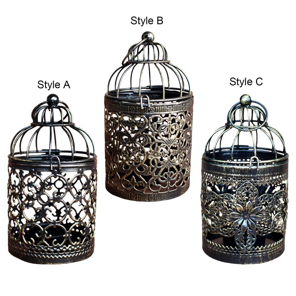 Metal Hanging Birdcage Candle Holder Decorative Candle Lantern Hollow Out Centerpiece for Indoor Outdoor Party Wedding Decor