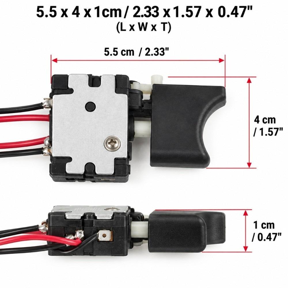 Electric Drill Replacement Push Button Trigger Lithium Battery Compatible Drill Control Switch