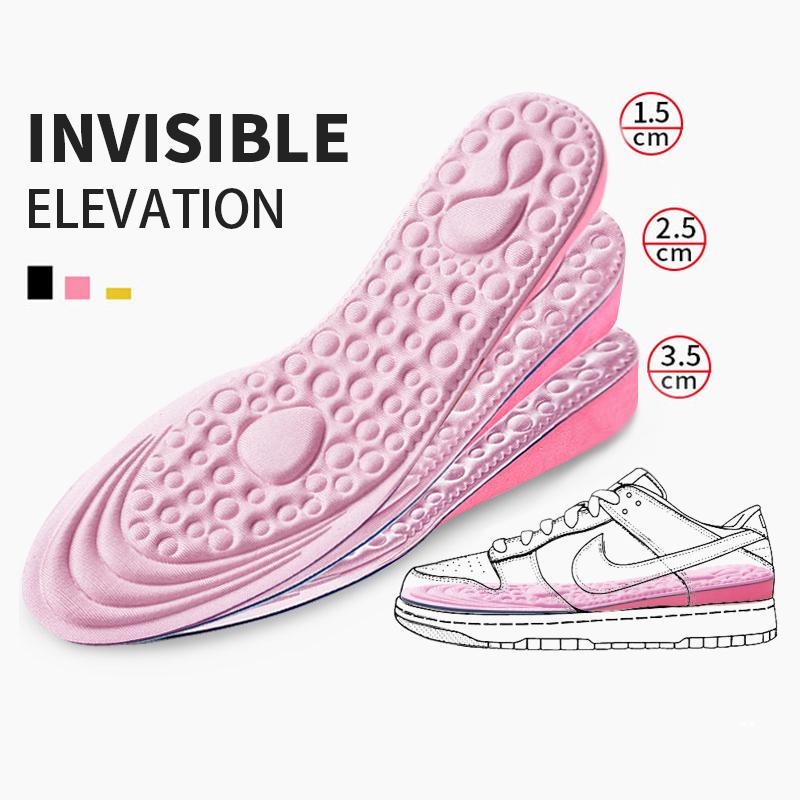 1Pair Height Increased Insoles for Women Shoes Inner Sole Shoe Insert Lift Heel Comfort EVA Heightening Feet Care Insoles