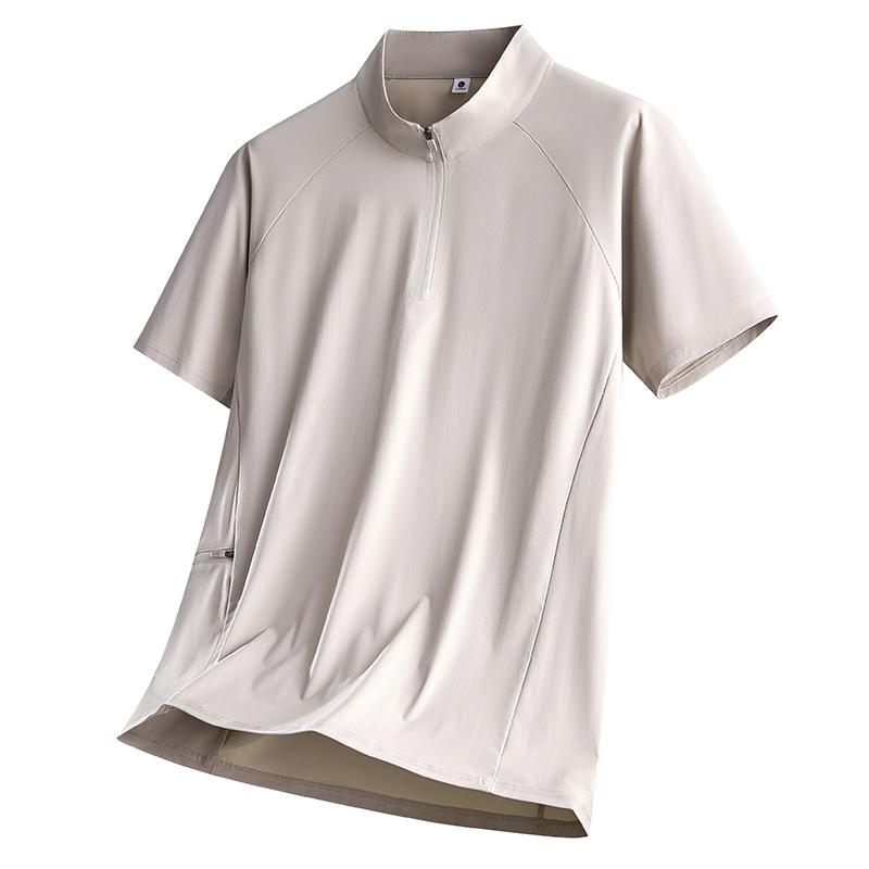 Seamless Ice Silk POLO Shirt Quick-drying Thin Transparent Ice Silk Casual Short Sleeve