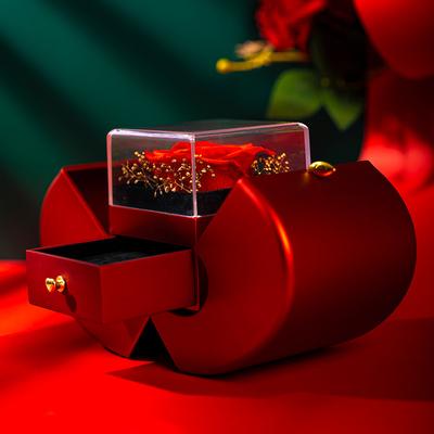 Weihnachten Qixi-Fest 520 Liebhaber Muttertag Apfel Unsterbliche Blume Geschenkbox Rose Apfel Geschenkbox Schmuck