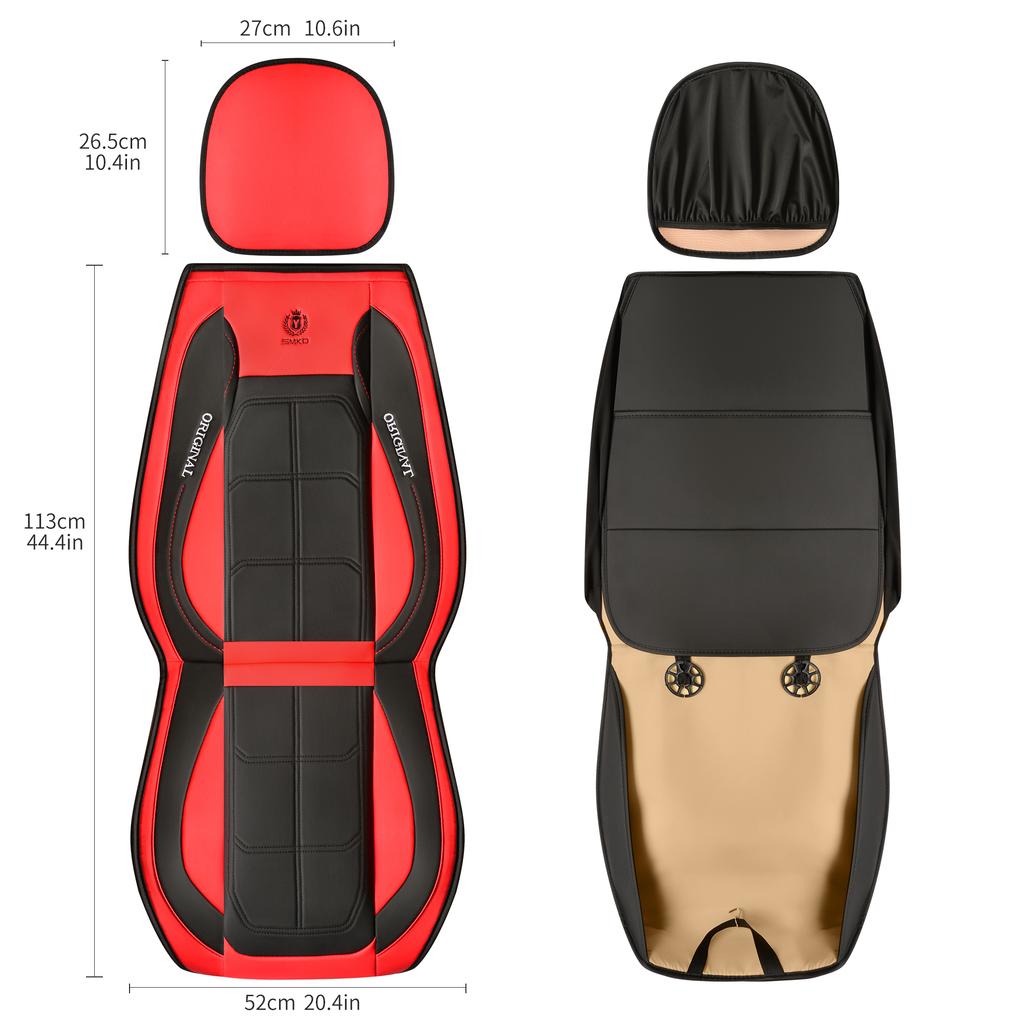 1 pezzo Coprisedile Auto Universale in Pelle PU Premium Tappetino Protettivo per Tutte le Stagioni con Morbido Cuscino Coprisedile Pacchetto Completo