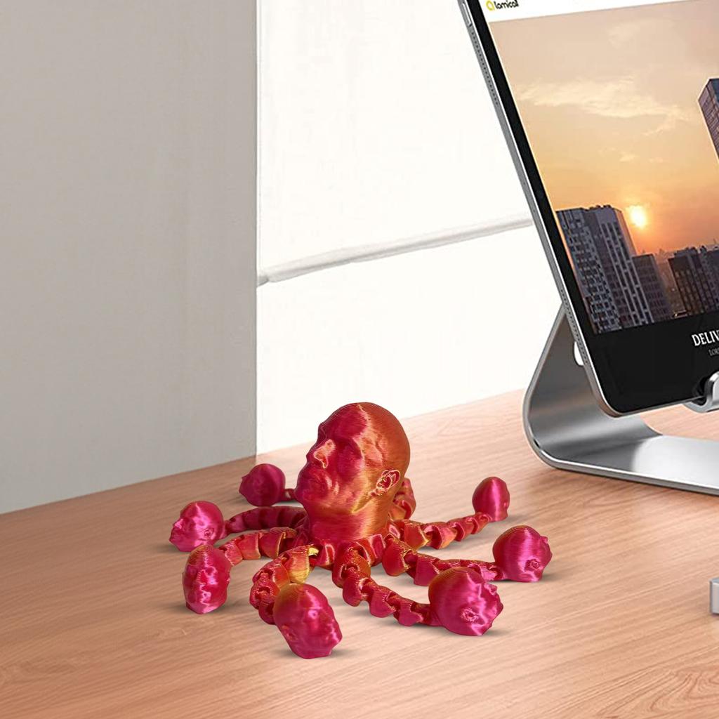 3D Printed Funny Toy: Articulated, Bald Novelty Desktop Ornament