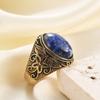Punk Vintage Style Rattan Pattern Cat Eye Stone Inlaid Natural Stone Rings for Husband Wife Mom Dad Lover Gift Jewelry
