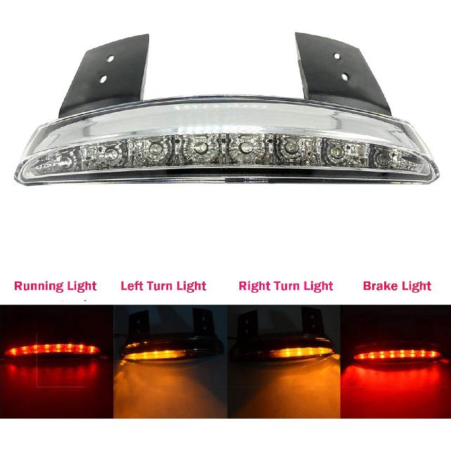 ANKIA Motorcycle Chopped Rear Fender Edge LED Brake License Plate Tail Light Stop Running Light Turn Signal Lamp for Night/Low-Light Riding for