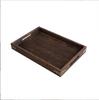 Rectangular Burnt Paulownia Wood Tray: Solid Wood Japanese-Style Tea Set Tableware