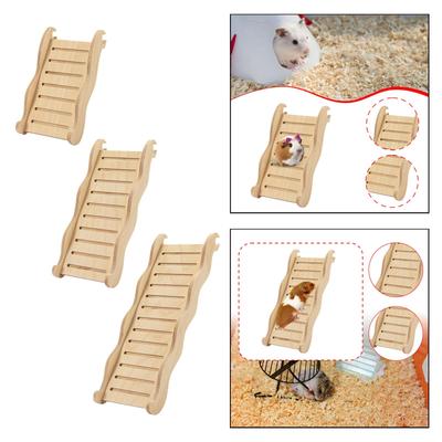 Multipurpose Wooden Hamster Ladder Bridge Stable Ramp for Mice Gerbil Bunny Cage Training Small Animal Toy