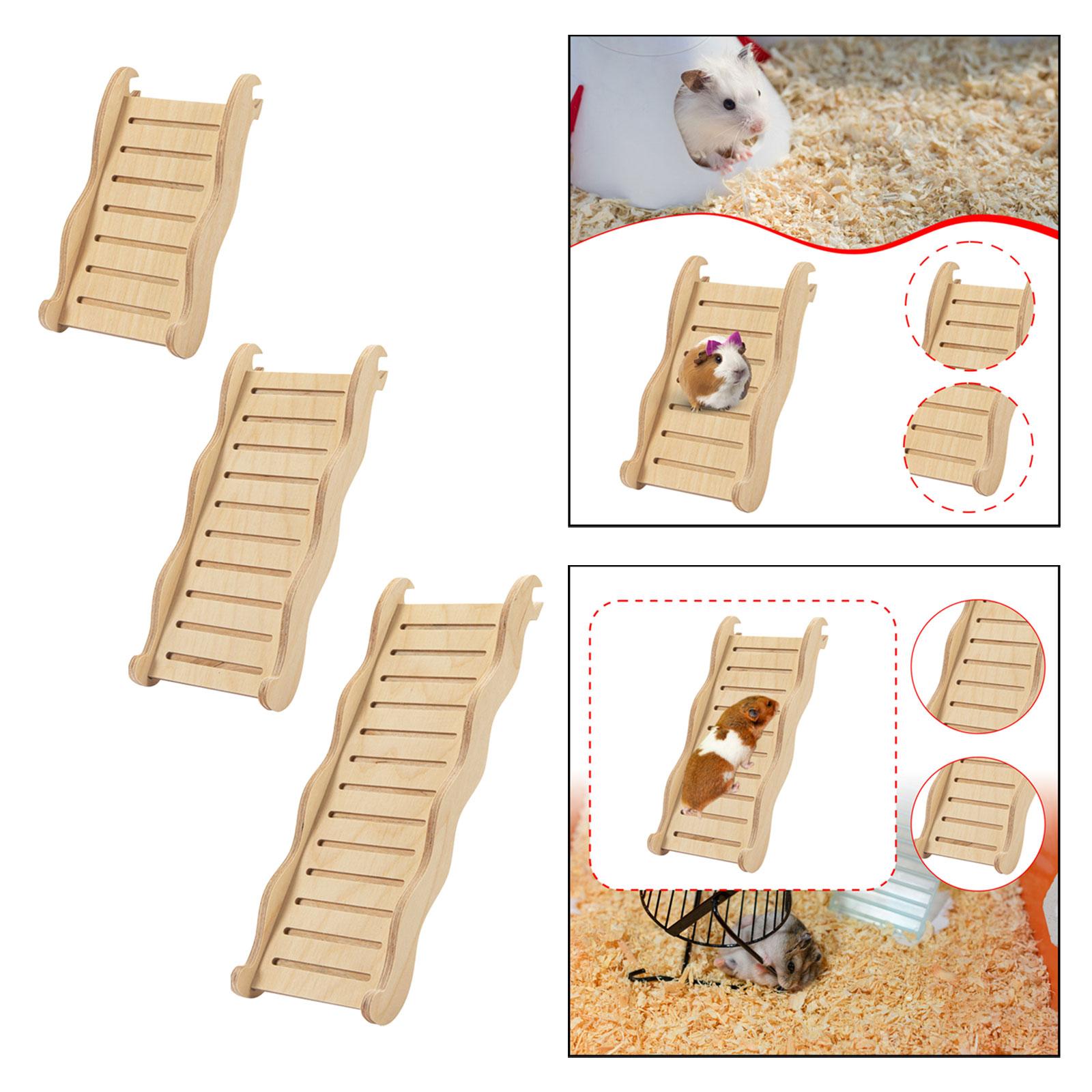 

Multipurpose Wooden Hamster Ladder Bridge Stable Ramp for Mice Gerbil Bunny Cage Training Small Animal Toy S