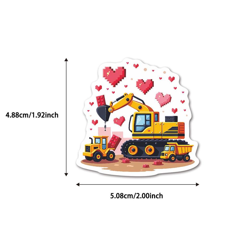 60 Waterproof Kids Construction Vehicle Cartoon Stickers for DIY Journal and Notebook Decoration