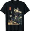 Cat Drinking Tea Japanese Tea Ceremony Art Print T-Shirt Mens Womens Tees Top Unisex T-Shirt Mens Womens Tees Top