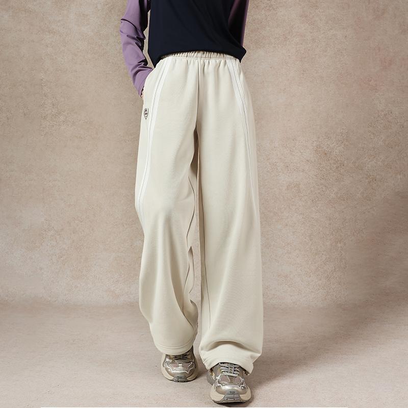 Kappa 1916 Series Retro Design Knitted Long Pants Breathable Sport Splicing Fashion Straight Pants Casual Pants Women bottoms K0E62AK01D-0114