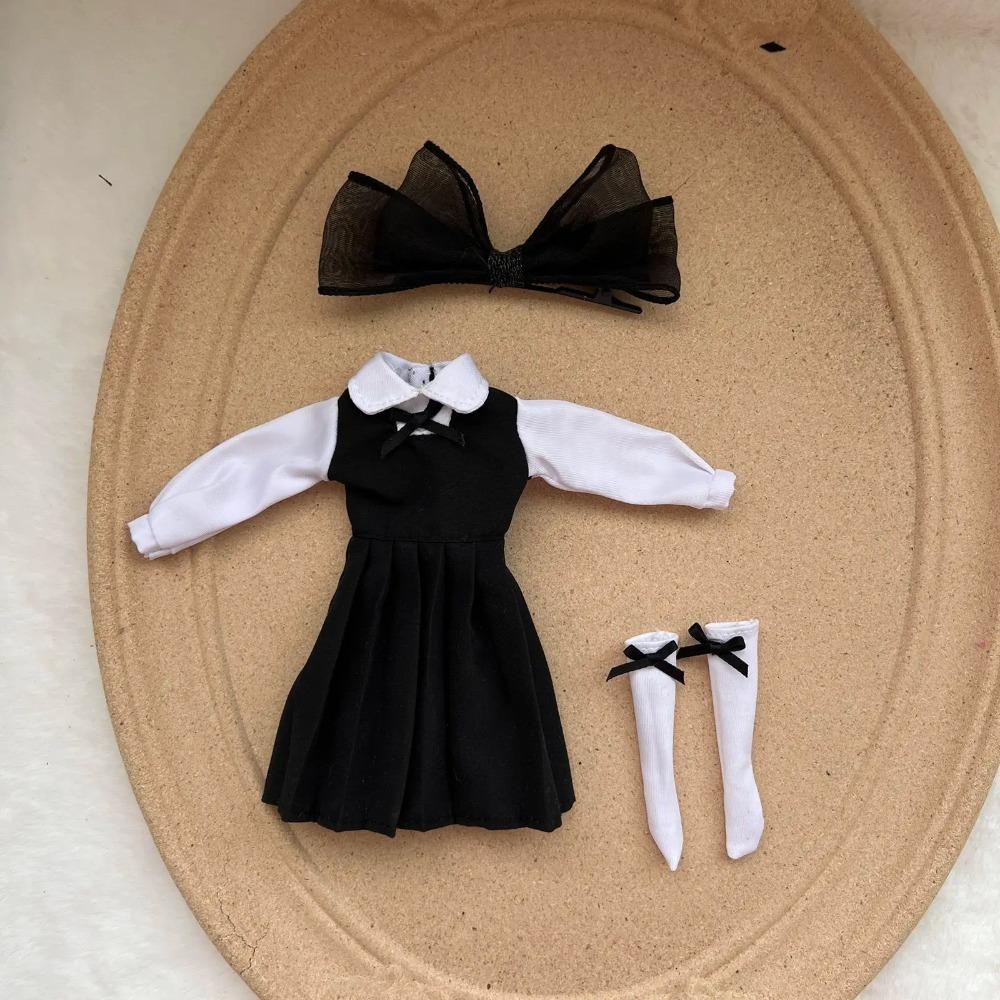 

одежда для кук blythe OB22 OB24 Azone Платье Мода для кукол Blythe Черный Комплект Кукла для переодевания Игрушка Элегантные Милые Аксессуары Подарки для девочек One Size чёрный