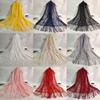Breathable Silk Scarf Anti-UV Pashmina Summer Tassel Shawls  Women
