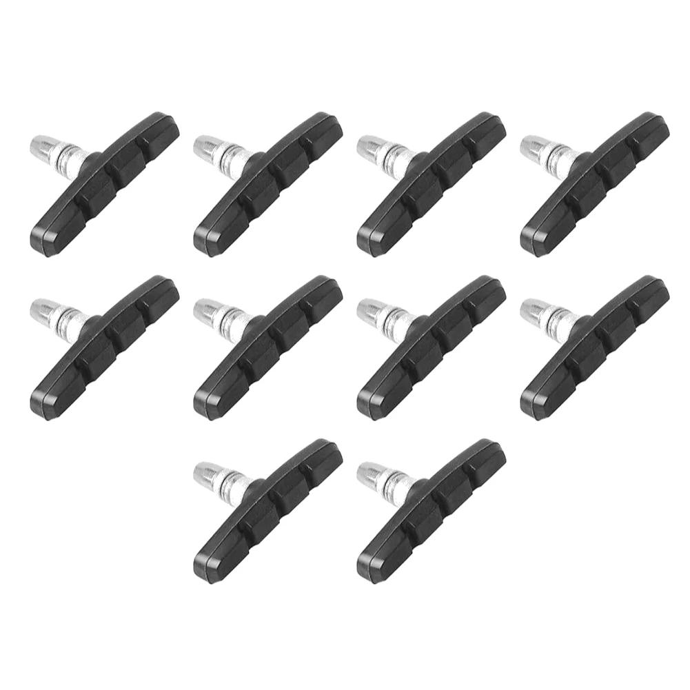 20-1PCS Mountain Road Bike Brake Block Practical Rubber Metal V-brake Shoes Pad Wear Resistant Bicycle Riding Brake Accessories
