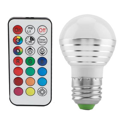 Ampoule LED RGBW 3 W à culot E27, 16 couleurs changeantes, avec télécommande