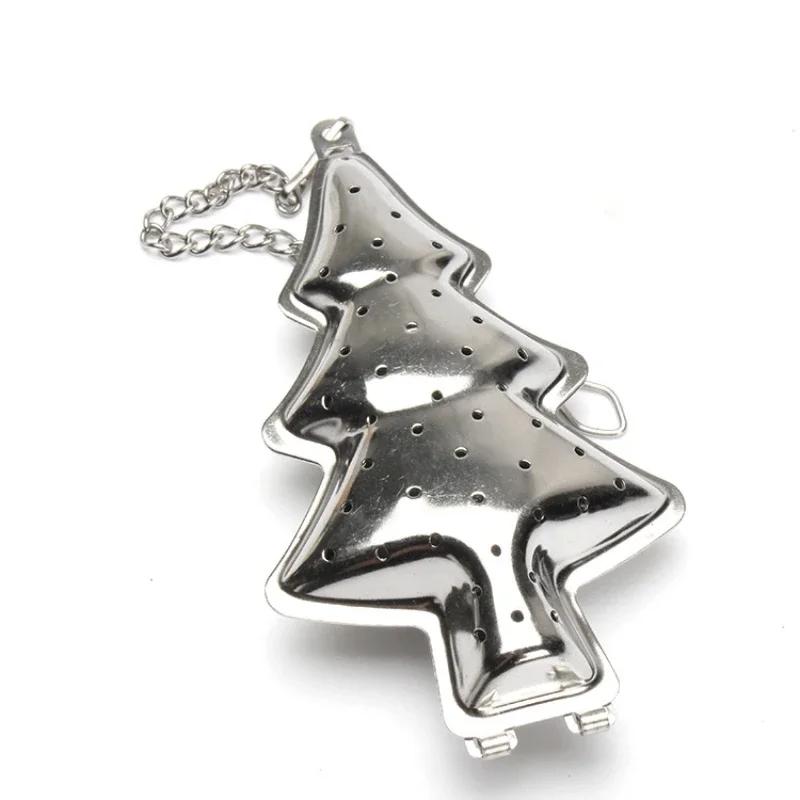 

1 шт. Чайный инфузор из нержавеющей стали в форме елки, сетчатый чайный фильтр, креативные рождественские чайные ситечки для вечеринки, фильтр для трав и специй