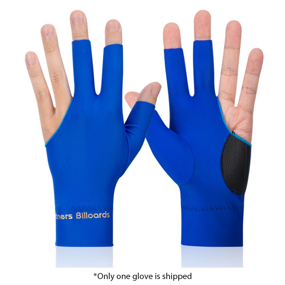 

Billiard Gloves 3 Finger Snooker Gloves Breathable Billiard Supplies (Blue Left)